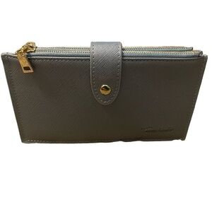 Light Blue travelambo wallet 17 card slot two zip‎ sections